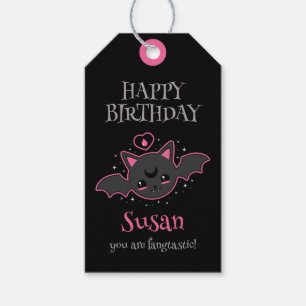 Kawaii Bat Halloween Geburtstagsparty Geschenkanhänger