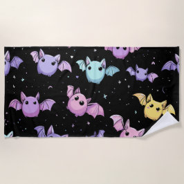 Kawaii Bats – Cute Gothic Pattern Strandtuch