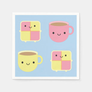 Kawaii Battenberg Kuchen & Cup of Tea Serviette