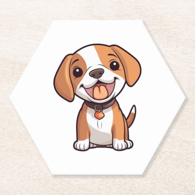 Kawaii Beagle Puppy Untersetzer (Vorderseite)