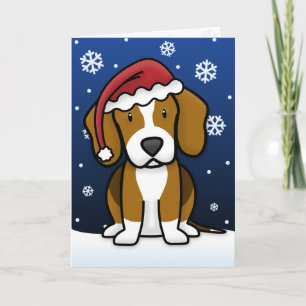 Kawaii Beagle-Weihnachtskarte Feiertagskarte