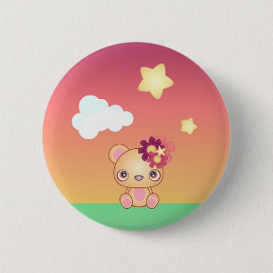 Kawaii Bear Button