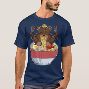 Kawaii Bear Japanischer Ramen Noodles I Otaku Anim T-Shirt