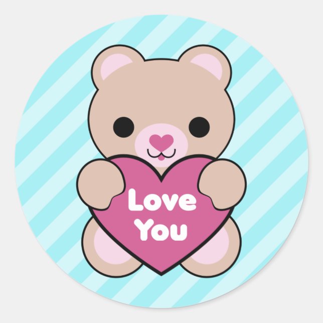Kawaii Bear Stickers (Vorderseite)