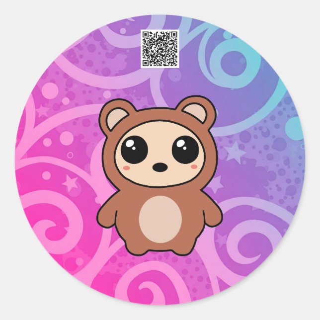 Kawaii Bear - Süße Tier Sticker (Vorderseite)