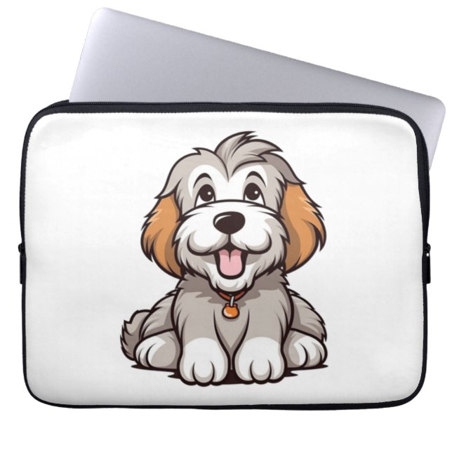 Kawaii Bearded Collie Puppy Laptopschutzhülle (Vorderseite)