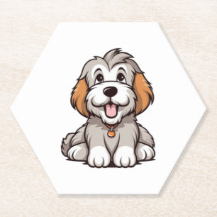 Kawaii Bearded Collie Puppy Untersetzer