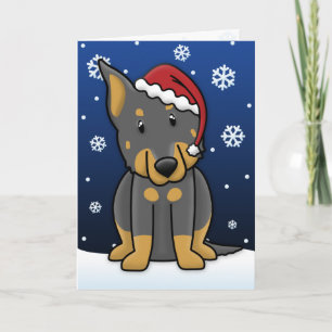 Kawaii Beauceron Weihnachtskarte Feiertagskarte