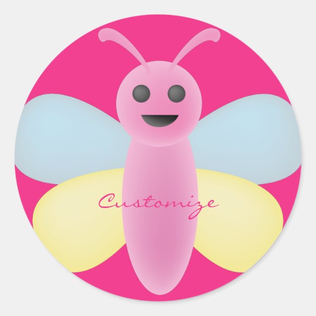 Kawaii Bee Thunder_Cove mit mehreren Farben Runder Aufkleber (Vorderseite)