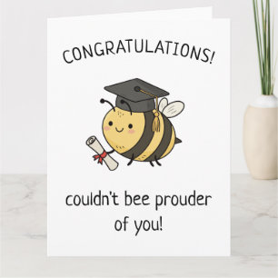 Kawaii-Bienen-Wortspiel für neue Absolventen, lust Karte