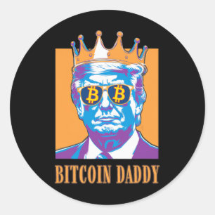 Kawaii Bitcoin Daddy Trump Crypto King Bitcoin Chi Runder Aufkleber