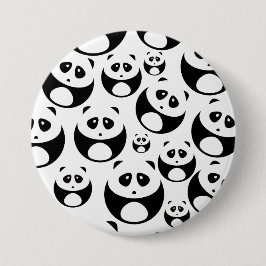 Kawaii Black and White Panda Muster Button