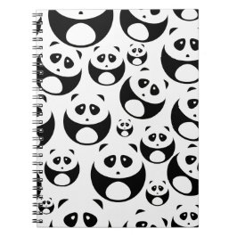 Kawaii Black and White Panda Muster Notizblock