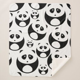Kawaii Black and White Panda Muster Sherpadecke
