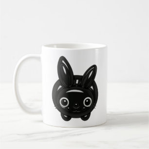 Kawaii Black Bunny Kaffeetasse