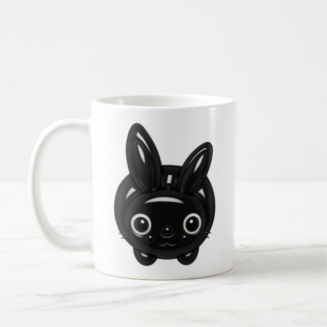 Kawaii Black Bunny Kaffeetasse (Links)