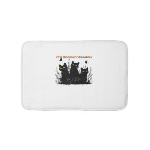 Kawaii Black Cat in Pumpkin Niedlich Felt Hallowee Badematte
