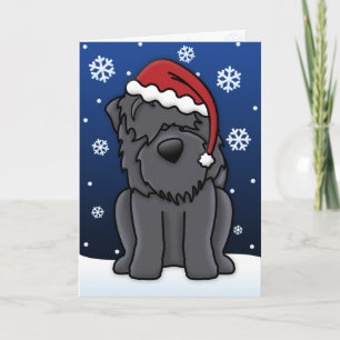 Kawaii Black Russian Terrier Weihnachtskarte Feiertagskarte
