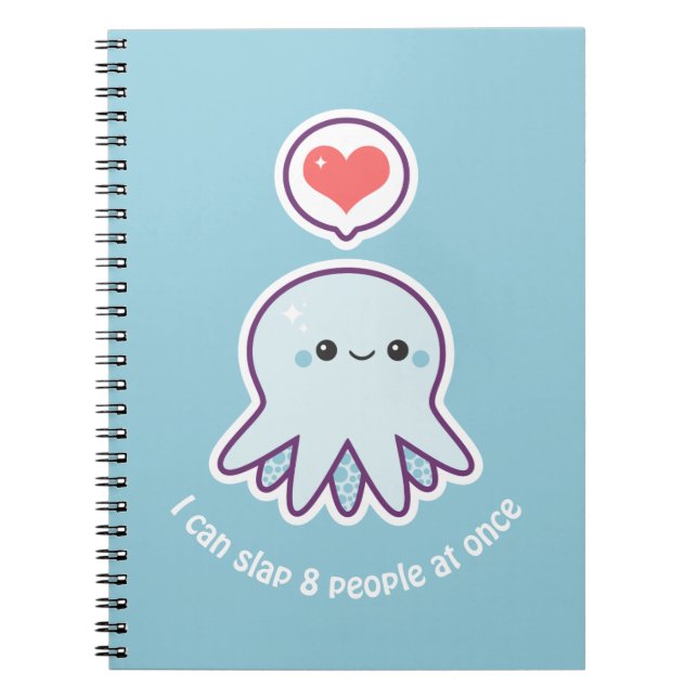 Kawaii Blau-Krake Notizblock (Vorderseite)