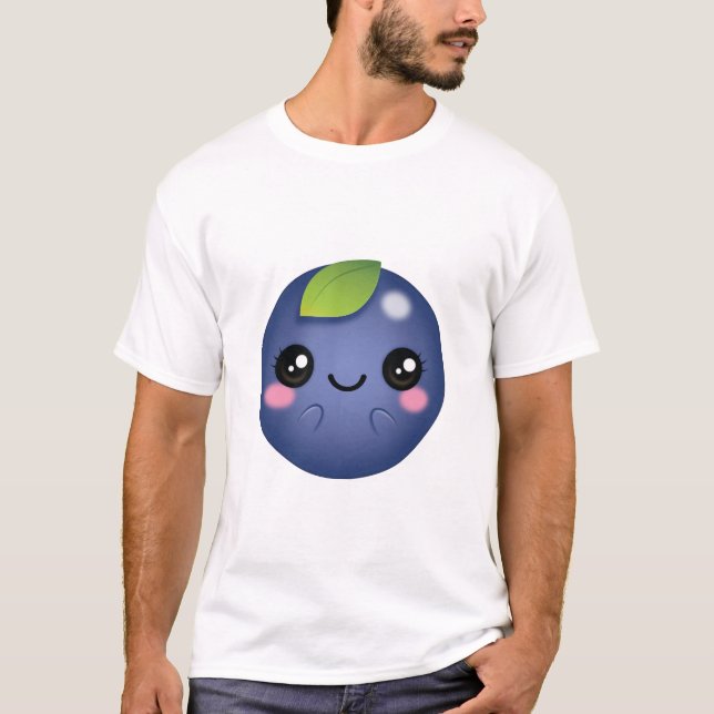 Kawaii Blaubeere T-Shirt (Vorderseite)