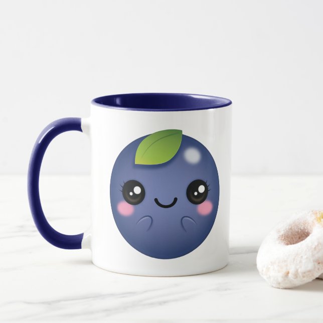 Kawaii Blaubeere Tasse (Mit Donut)