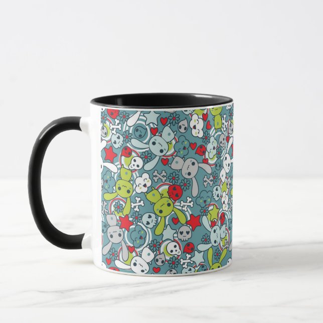 kawaii Blaumuster Tasse (Links)