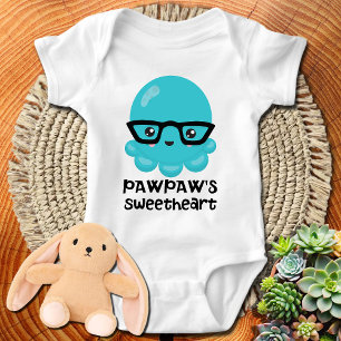 Kawaii Blue Octopus Pawpaw's Sweetheart Baby Strampler