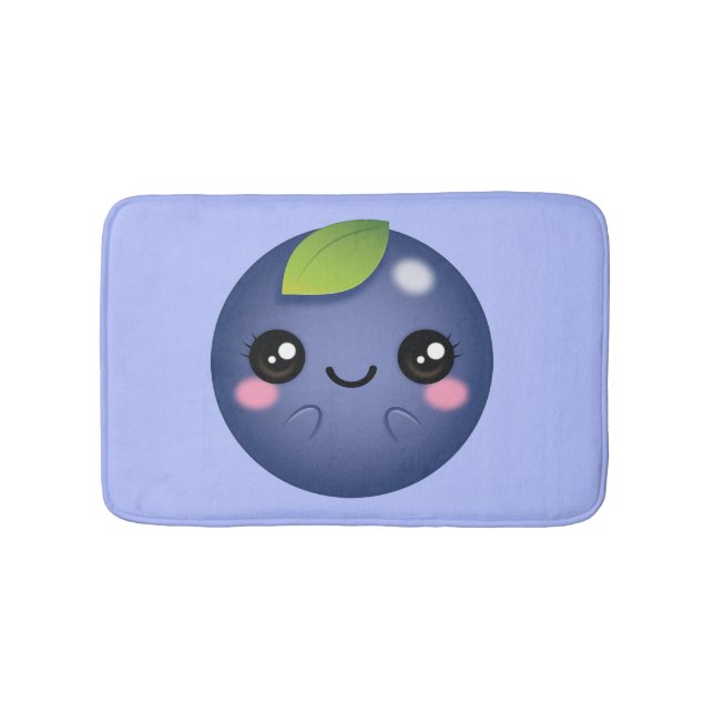 Kawaii Blueberry Badematte (Vorderseite)