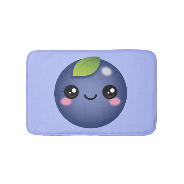 Kawaii Blueberry Bath Mat Badematte (Vorderseite)