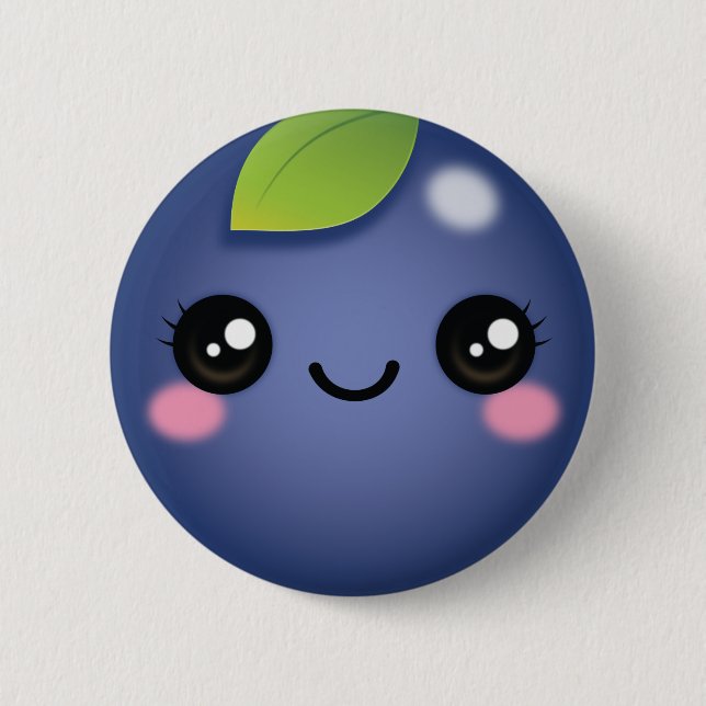 Kawaii Blueberry Button (Vorderseite)