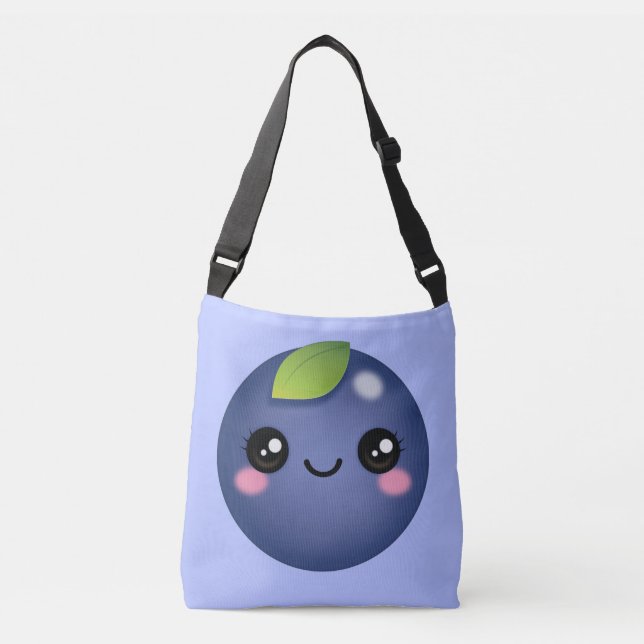 Kawaii Blueberry Crossbody Bag Tragetaschen Mit Langen Trägern (Vorderseite)