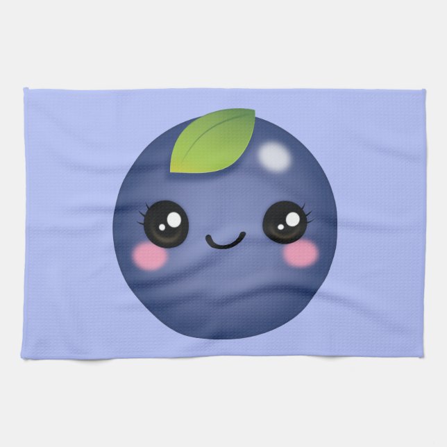 Kawaii Blueberry Kitchtuch Geschirrtuch (Horizontal)