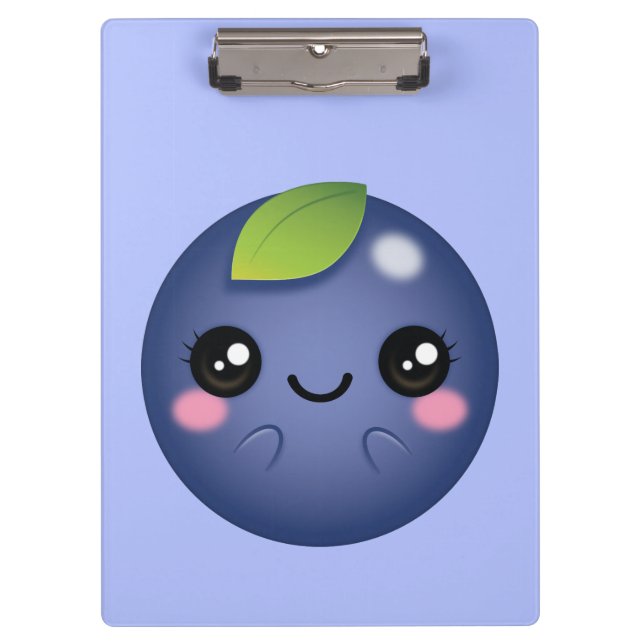 Kawaii Blueberry Klemmbrett (Vorderseite)