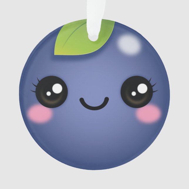 Kawaii Blueberry Ornament (Vorderseite)