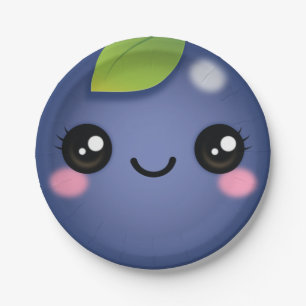 Kawaii Blueberry Paper Plate Pappteller