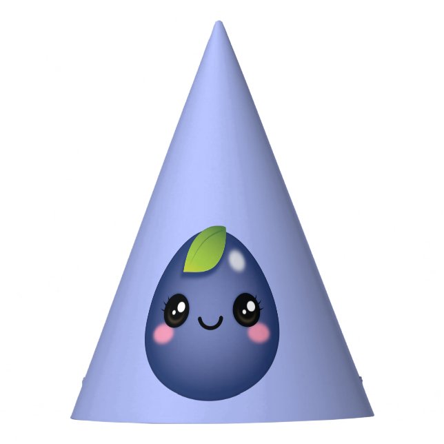 Kawaii Blueberry Party Hat Partyhütchen (Vorderseite)