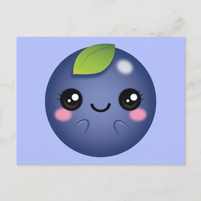 Kawaii Blueberry Postkarte (Vorderseite)