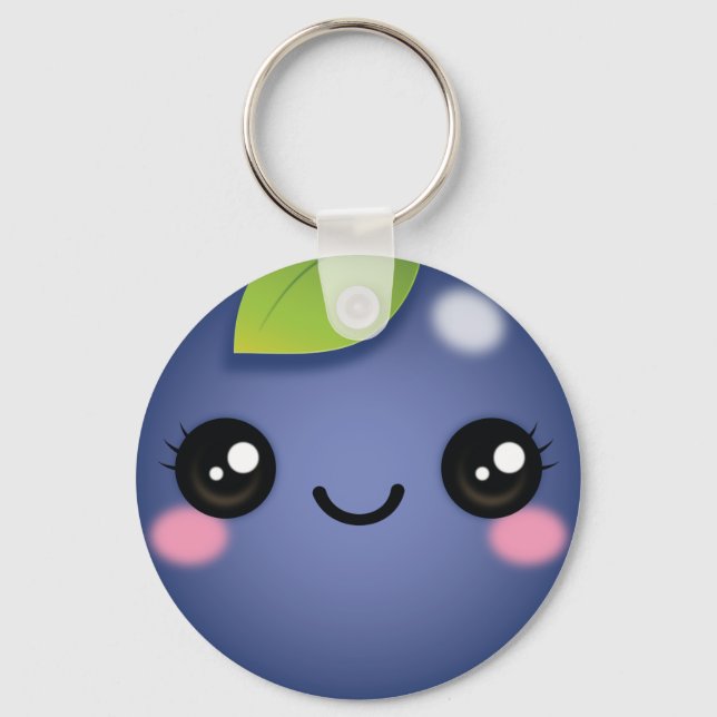 Kawaii Blueberry Schlüsselanhänger (Vorderseite)