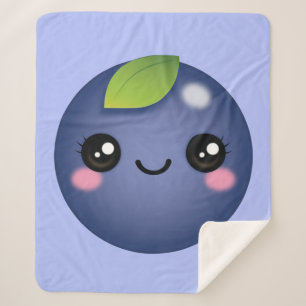 Kawaii Blueberry Sherpa Blanket Sherpadecke