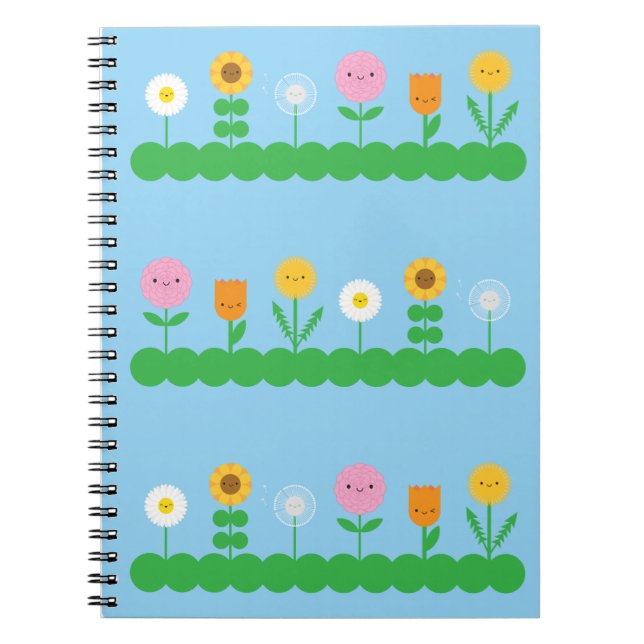 Kawaii Blume Field Notizblock (Vorderseite)