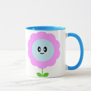 KAWAII BLUME LILA BLAUE TASSE