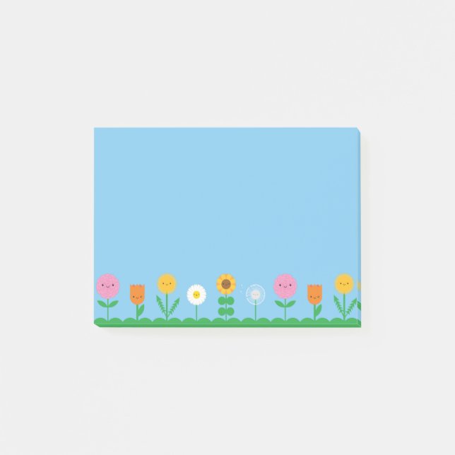 Kawaii-Blume Post-it Klebezettel (Vorderseite)