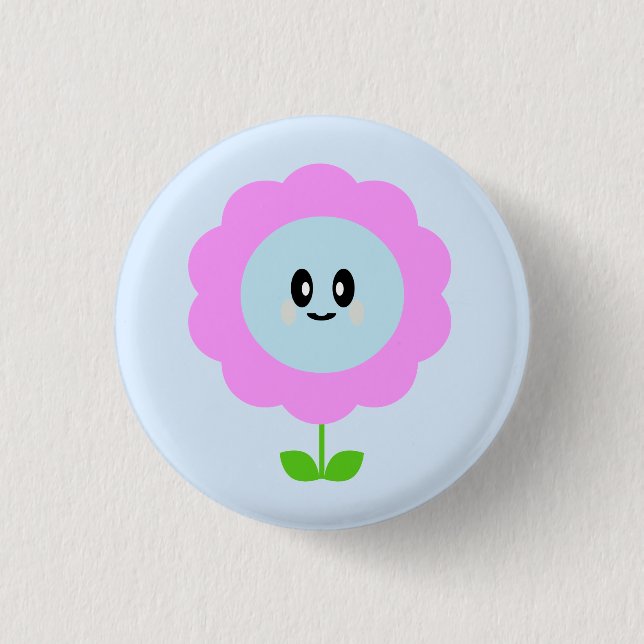 KAWAII BLUMEN-NIEDLICHER BUTTON-KNOPF BUTTON (Vorderseite)