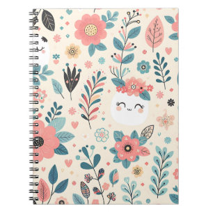 Kawaii Blumengarten Notizbuch Notizblock
