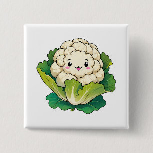 Kawaii Blumenkohl Button
