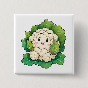 Kawaii Blumenkohl Button