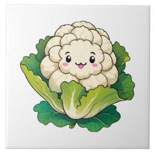 Kawaii Blumenkohl Fliese