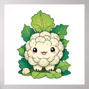 Kawaii Blumenkohl Poster