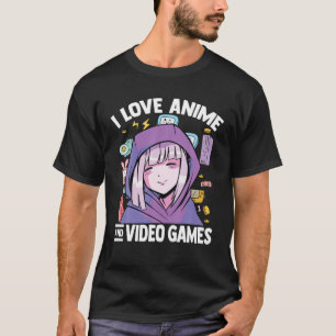 Kawaii Blushing Otaku Girl - I Liebe Anime and Vid T-Shirt