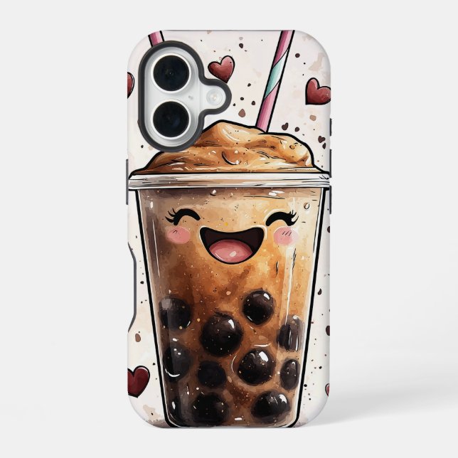 Kawaii Boba Bliss Phone Case iPhone 16 Hülle (Rückseite)